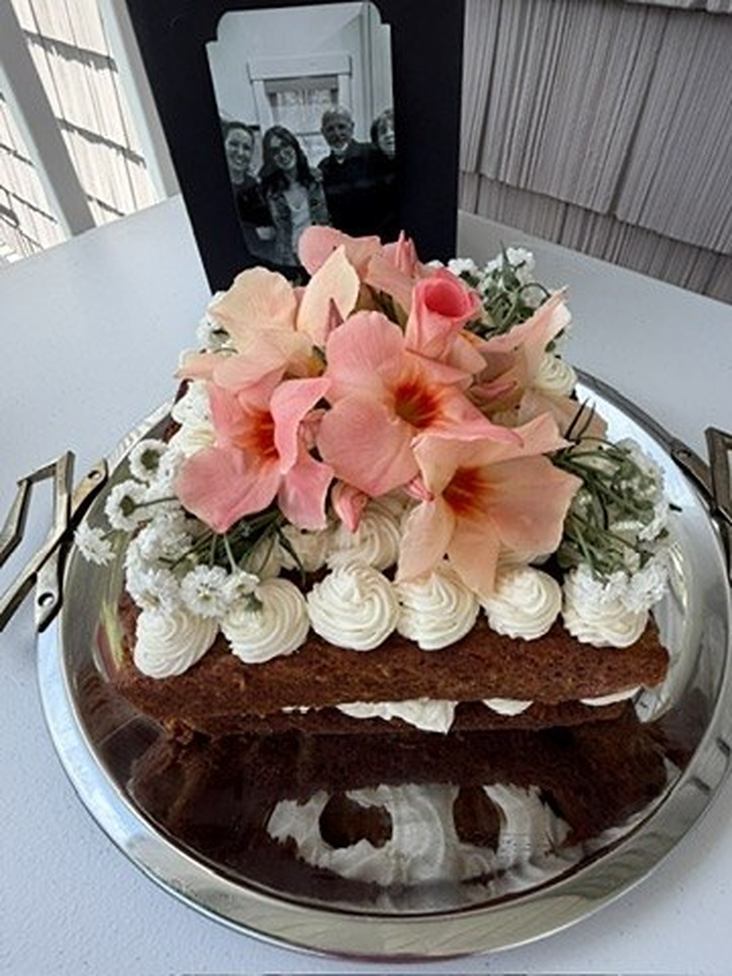 Decorated homemade cake